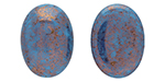 CABOCHON Glass Stone, Oval 25x18mm: Aquamarine  -   Luster - Opaque Topaz/Pink 2