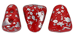 NIB-BIT 6 x 5mm (loose) : Silver Splash - Opaque Red